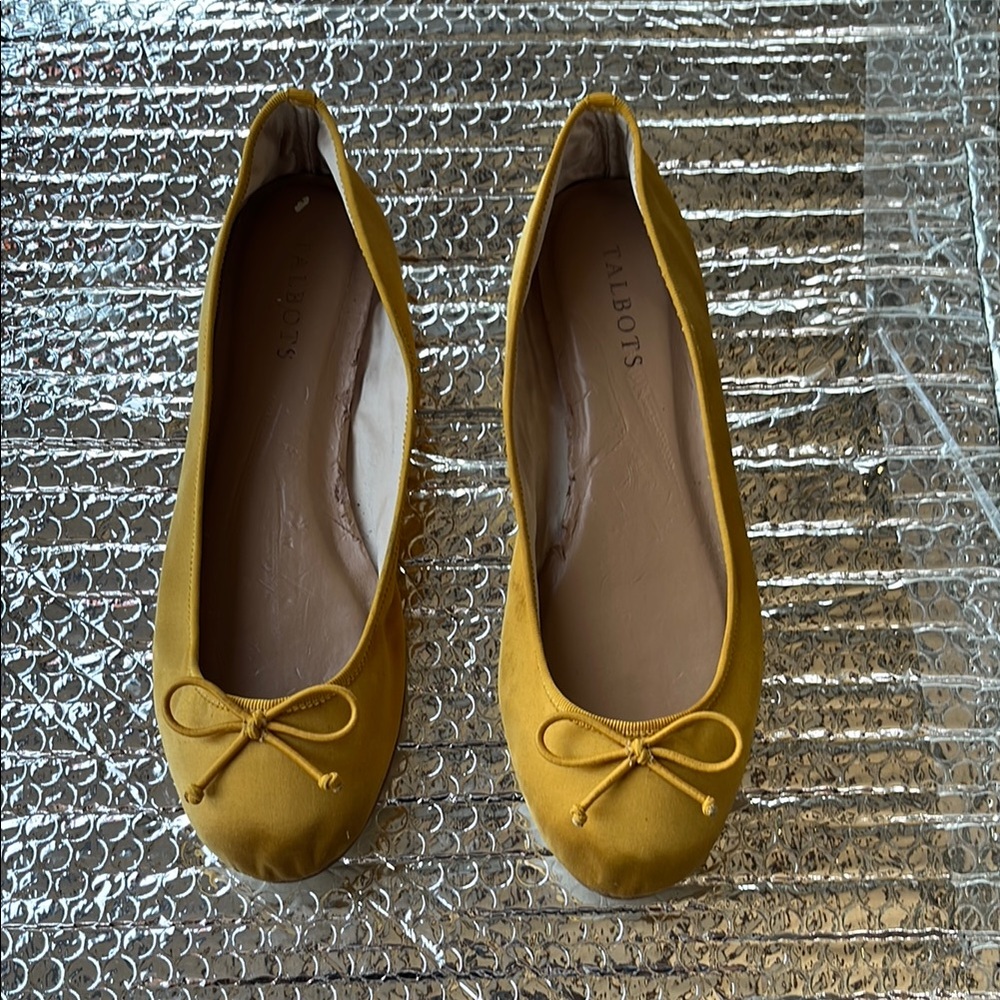 Talbots Yellow Ballet Flats with Bow